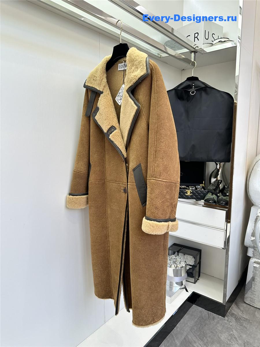 L0ew* wool and shearling coat