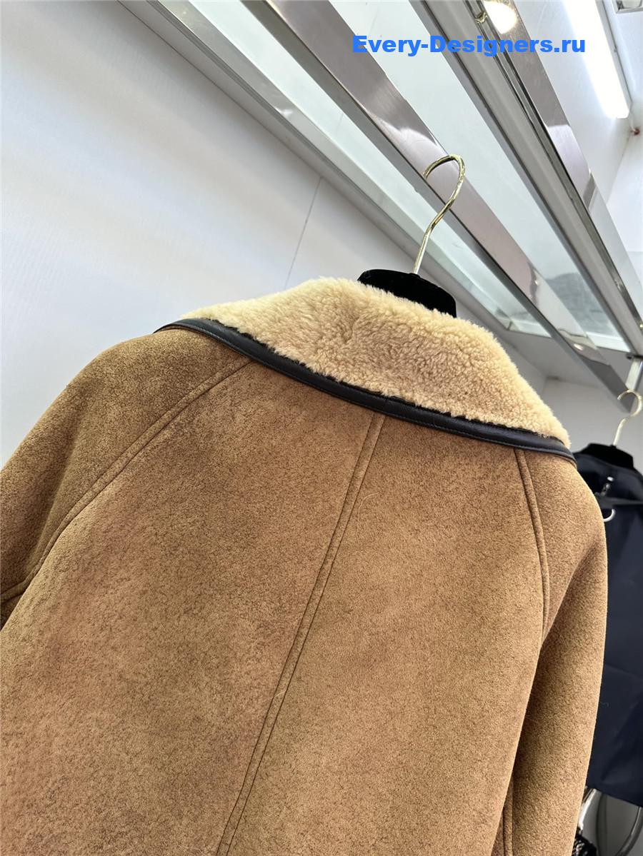 L0ew* wool and shearling coat