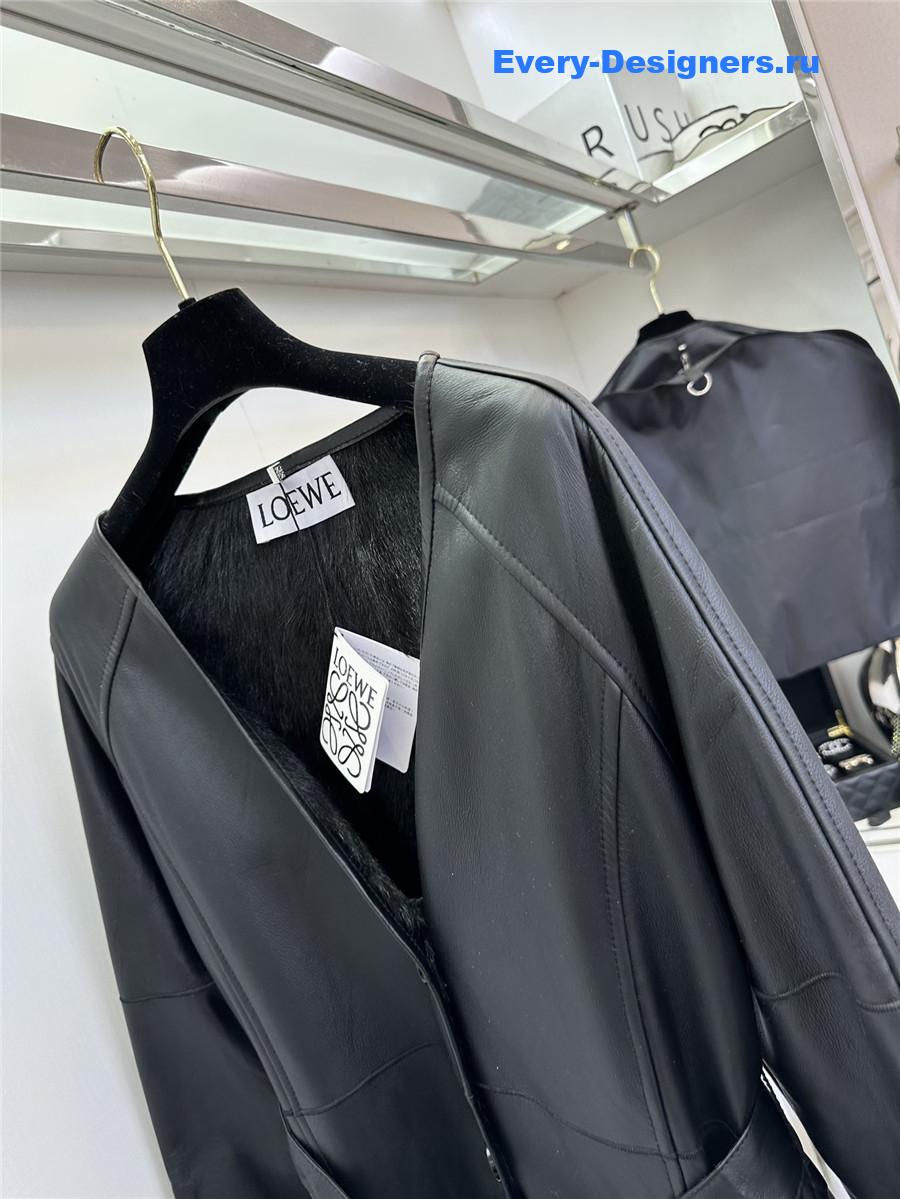 L0ew* mid-length sheepskin coat