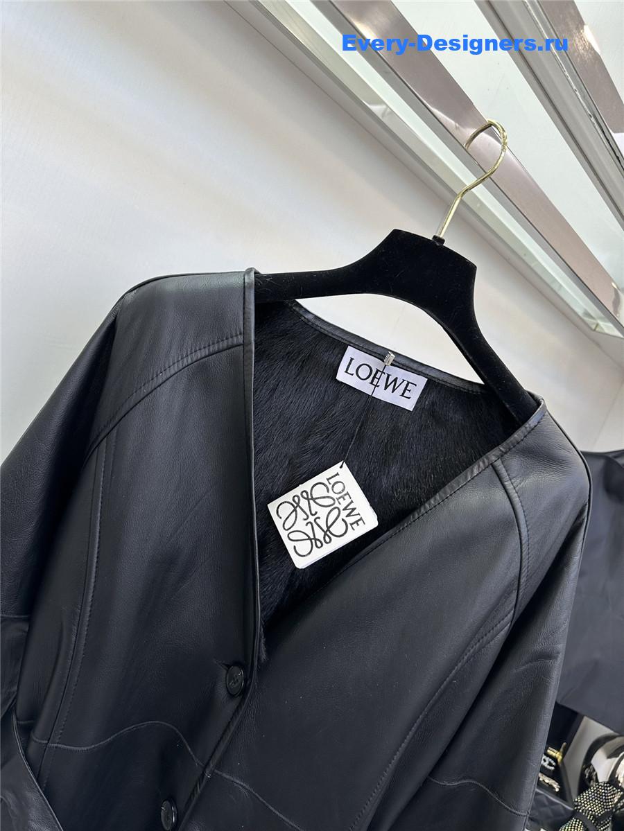 L0ew* mid-length sheepskin coat