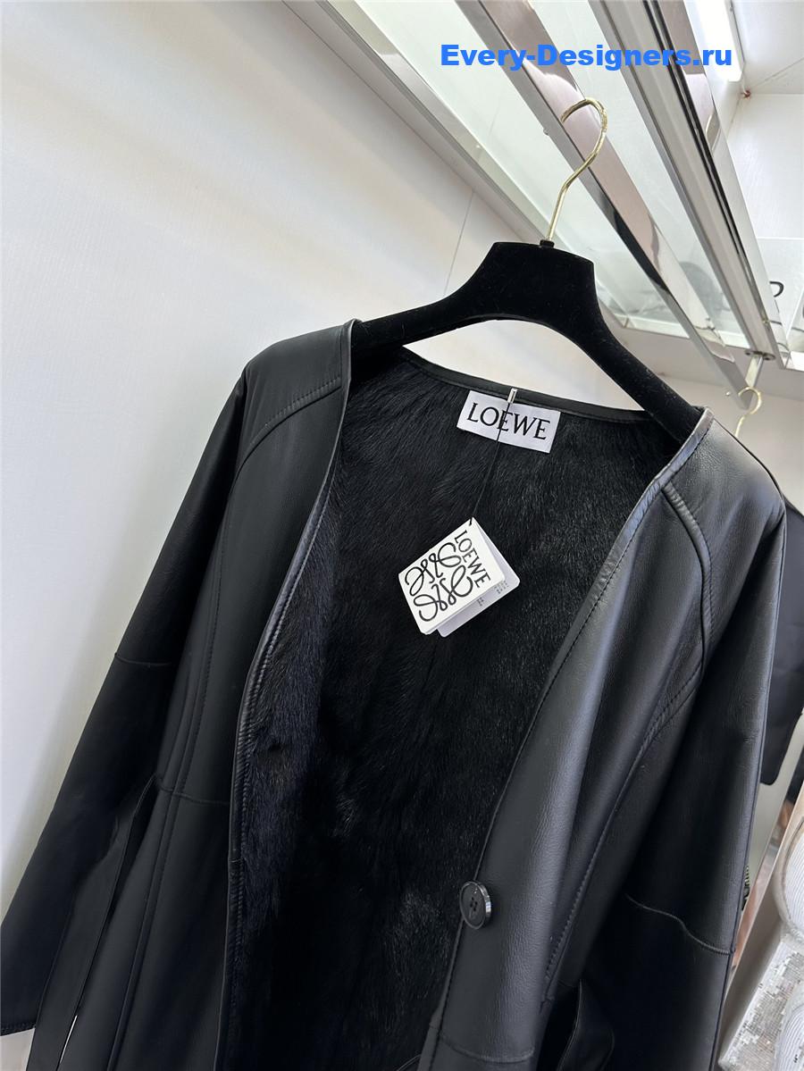 L0ew* mid-length sheepskin coat