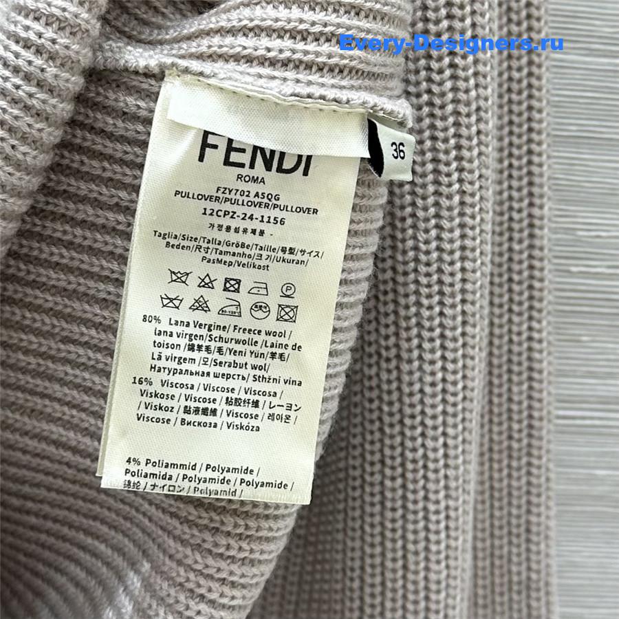 F**di waffle wool sweater beige