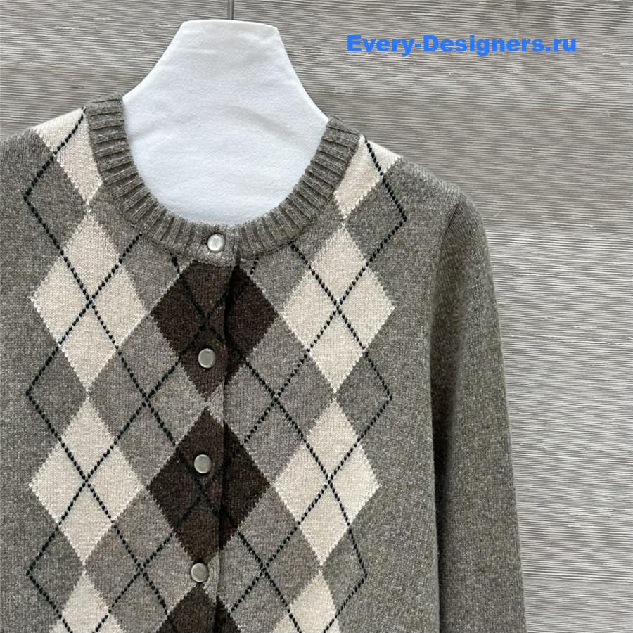 Ce1i*e fleece logo knitted cardigan