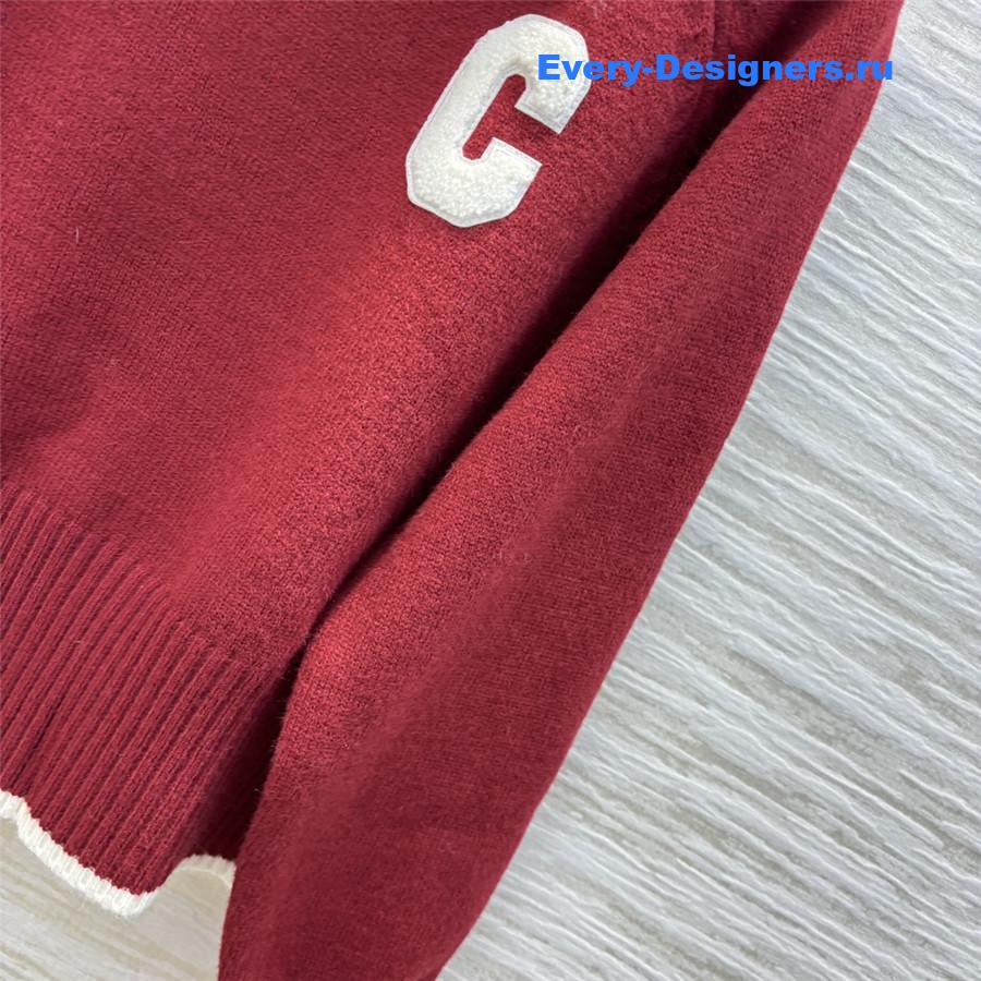 Ce1i*e burgundy scarf-neck knit sweater