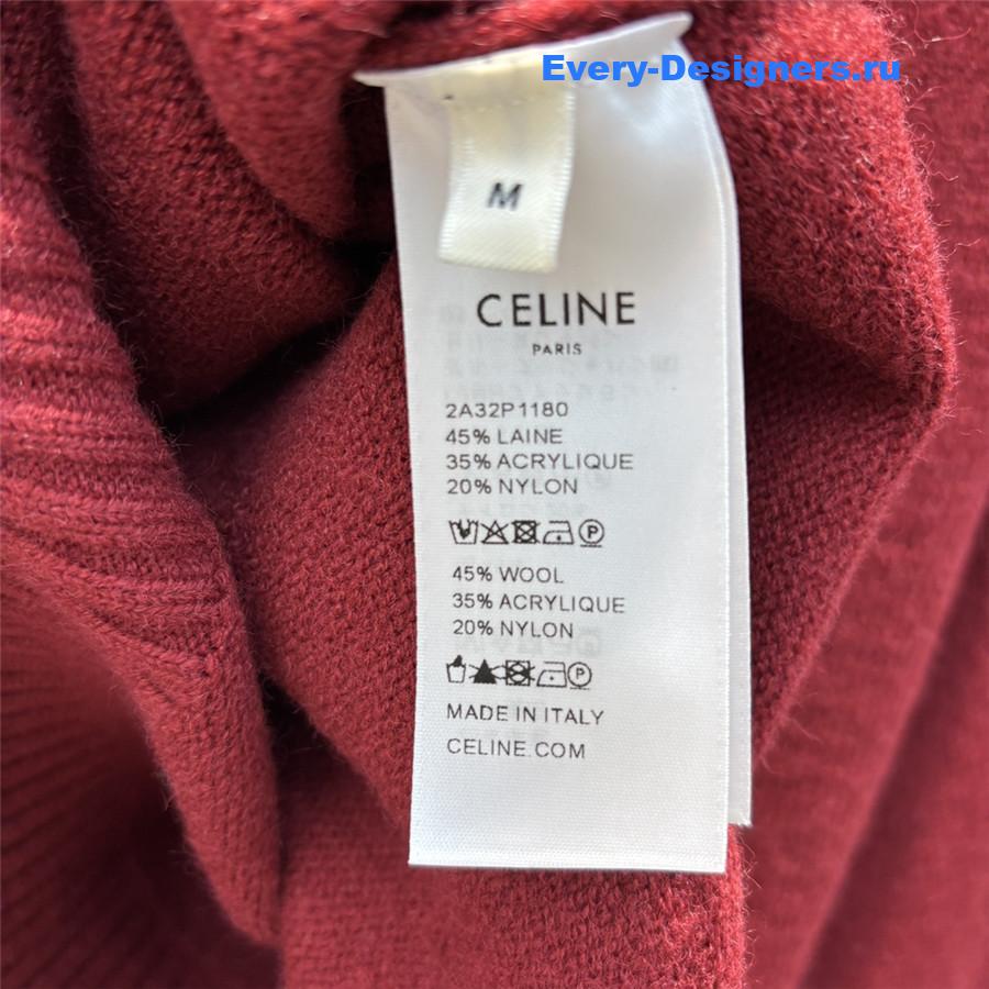 Ce1i*e burgundy scarf-neck knit sweater