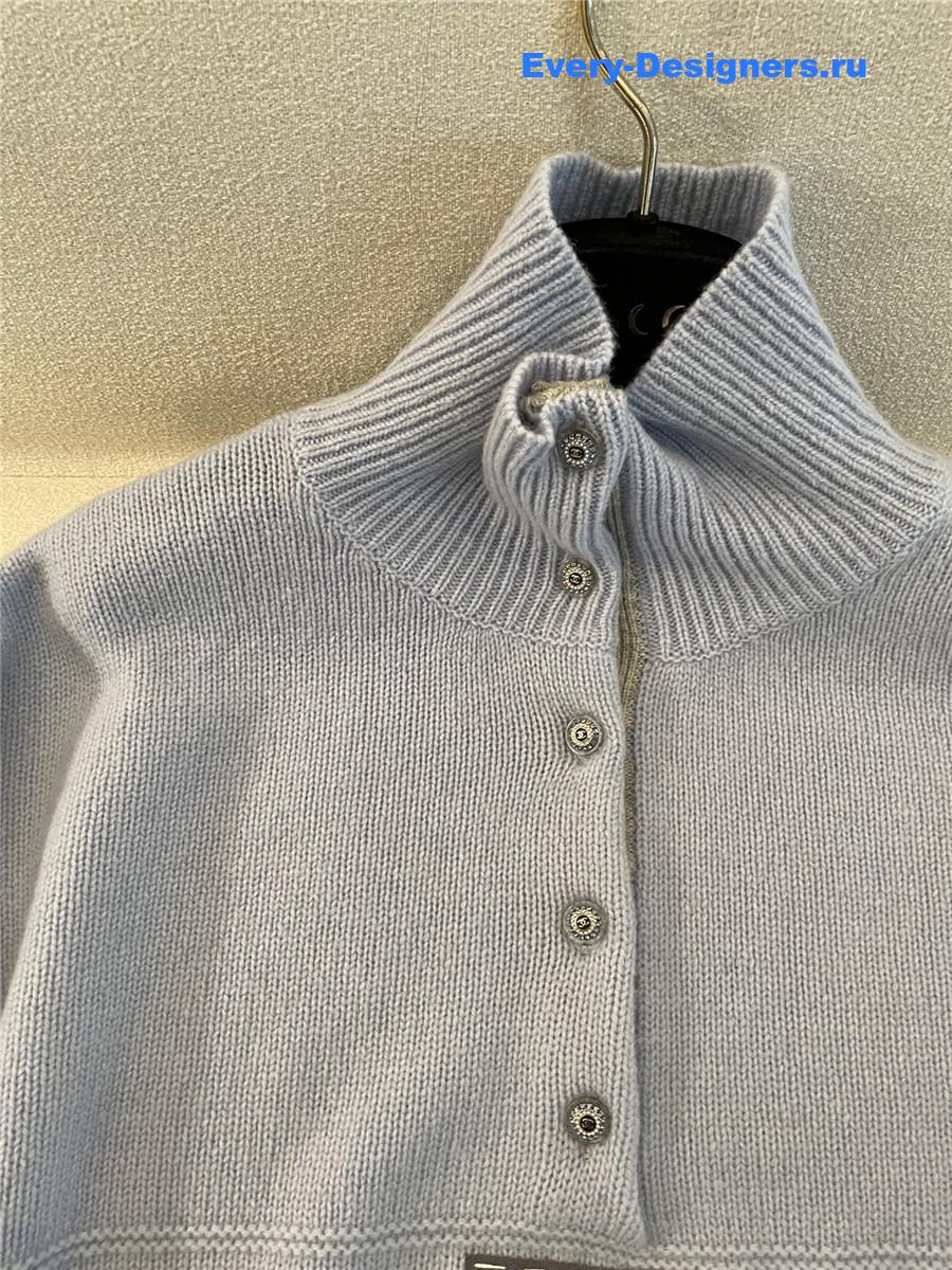 Ch**el patch turtleneck rib pullover grey