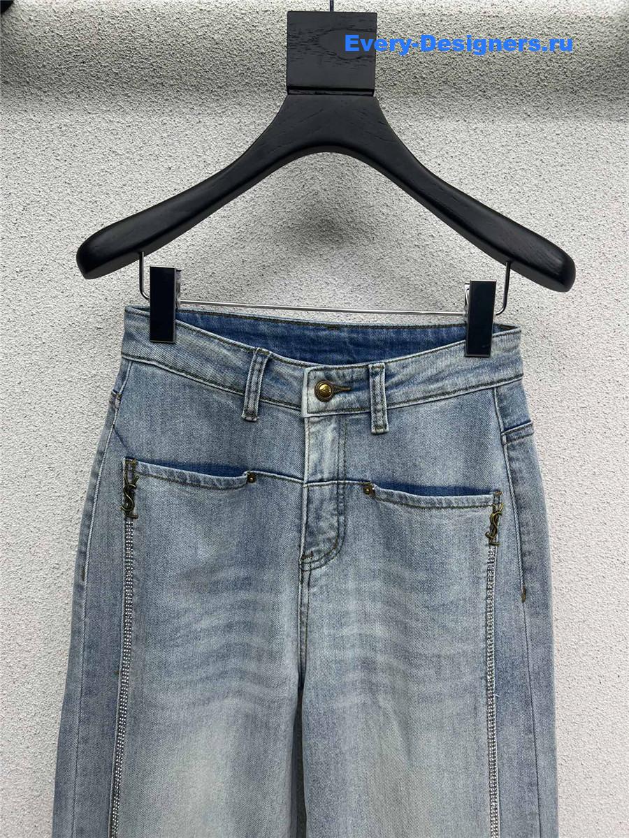 Y51 logo denim straight wide-leg trousers