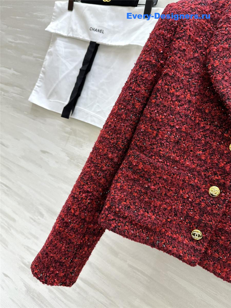 Ch**el red short lapel jacket