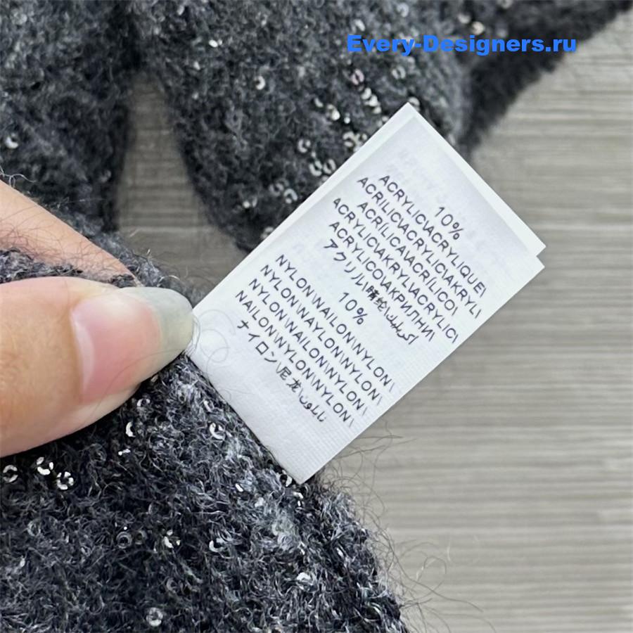 BC Embellished Short-Sleeve Mohair Top in Grey