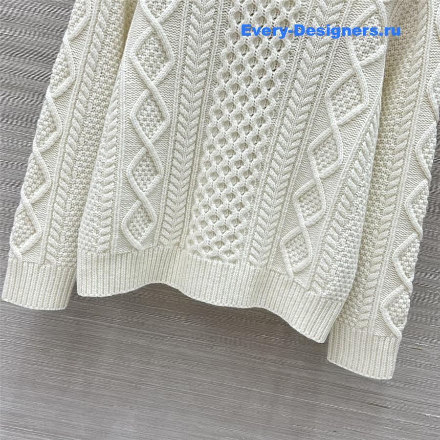 L0r0 P1ana cable cashmere sweater in white