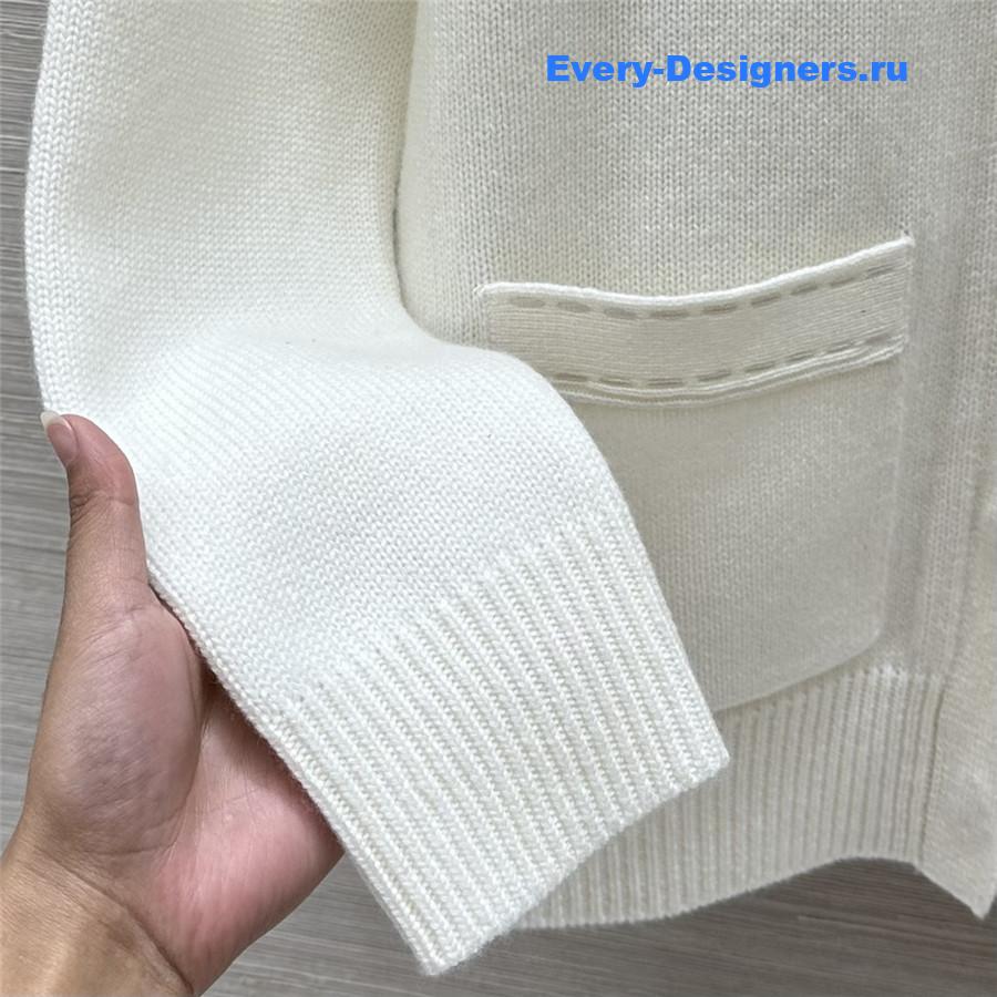 F**di white pocket cashmere cardigan