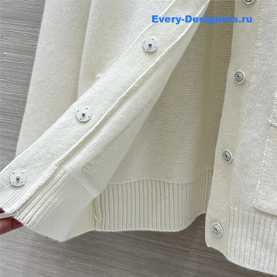 F**di white pocket cashmere cardigan
