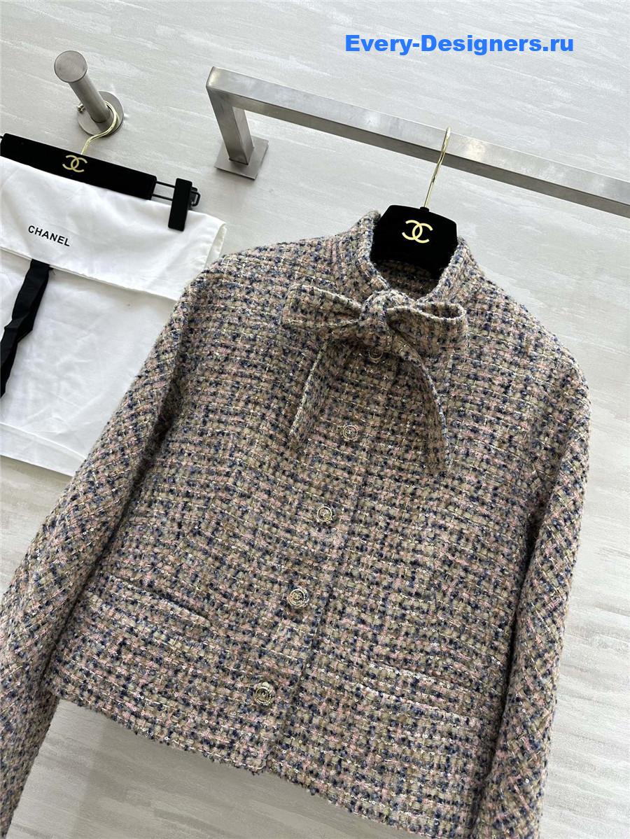 Ch**el wool braided soft tweed coat
