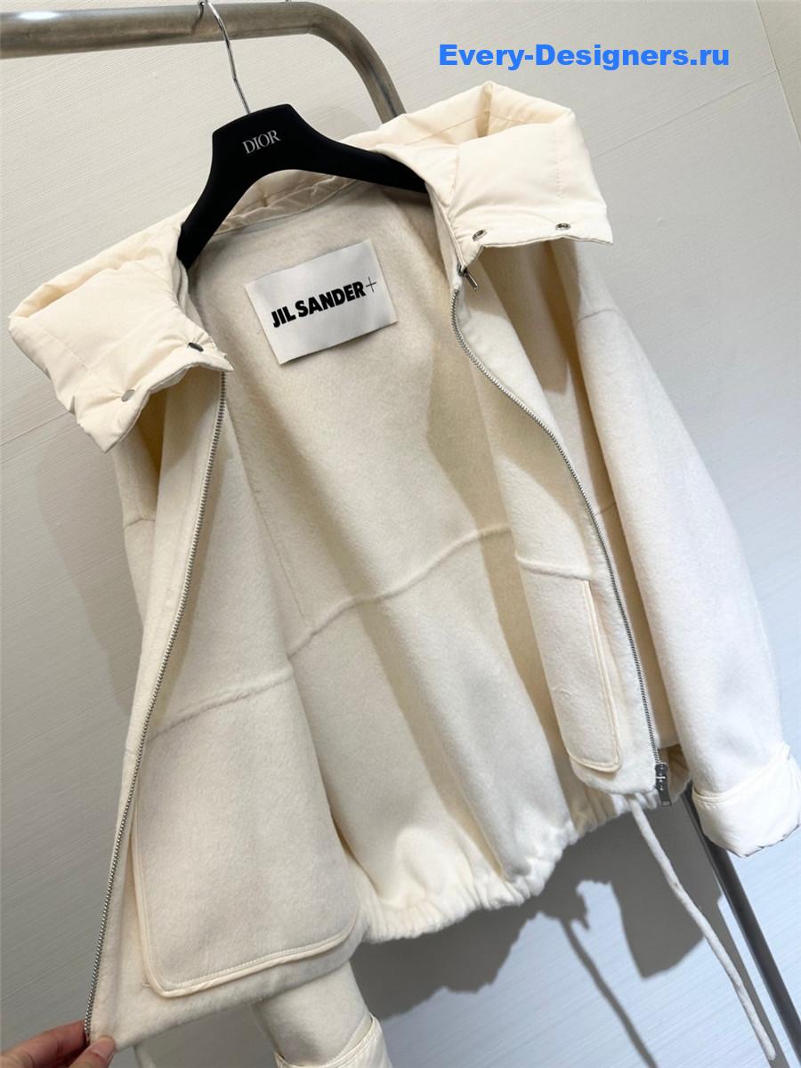 Jil sander hooded wool coat