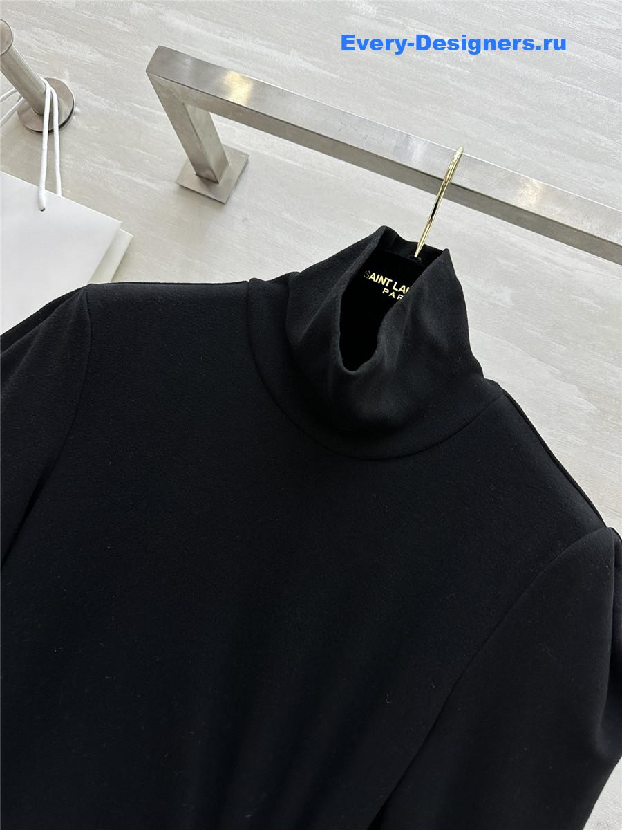 L0ew* high collar plush maxi dress