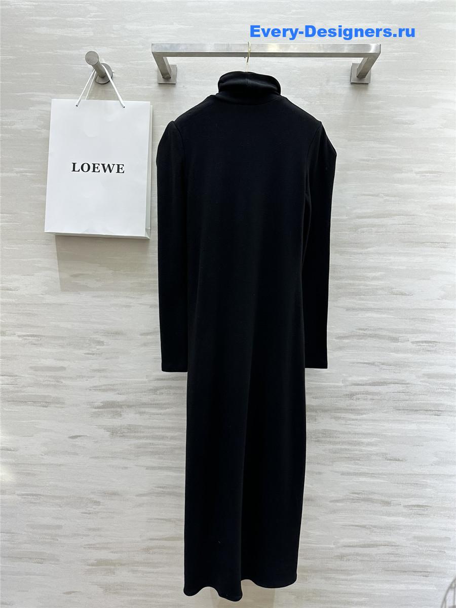 L0ew* high collar plush maxi dress