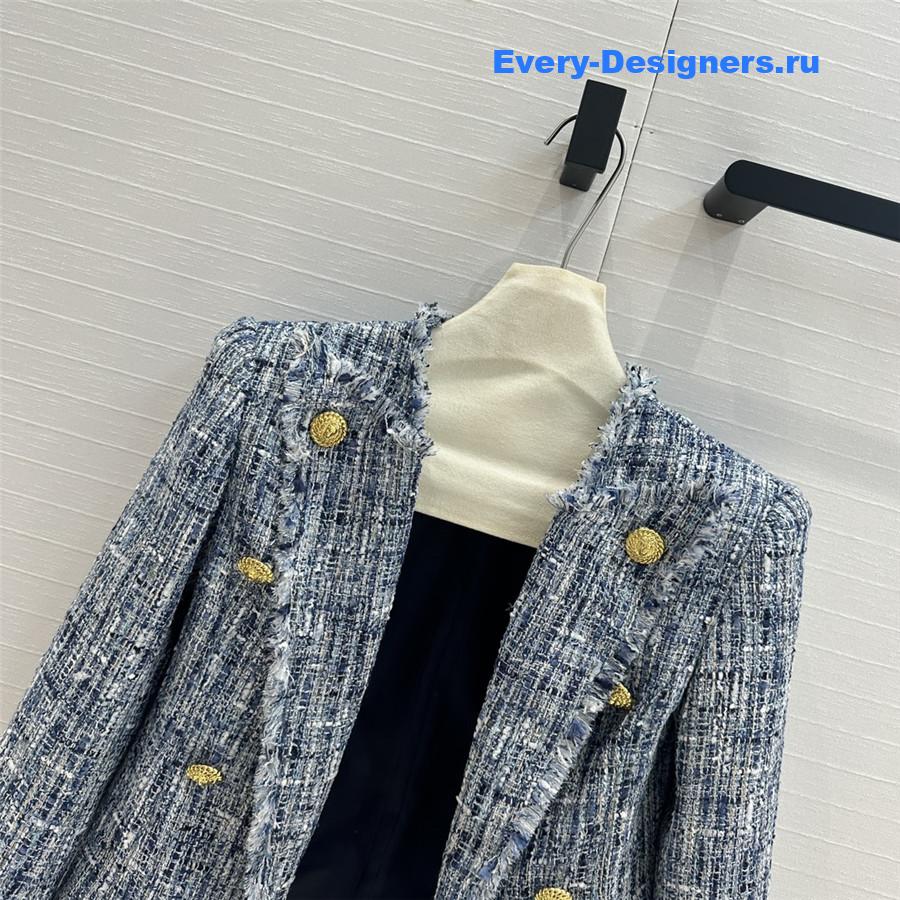 Balmain woven fur jacket