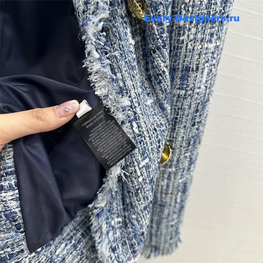 Balmain woven fur jacket