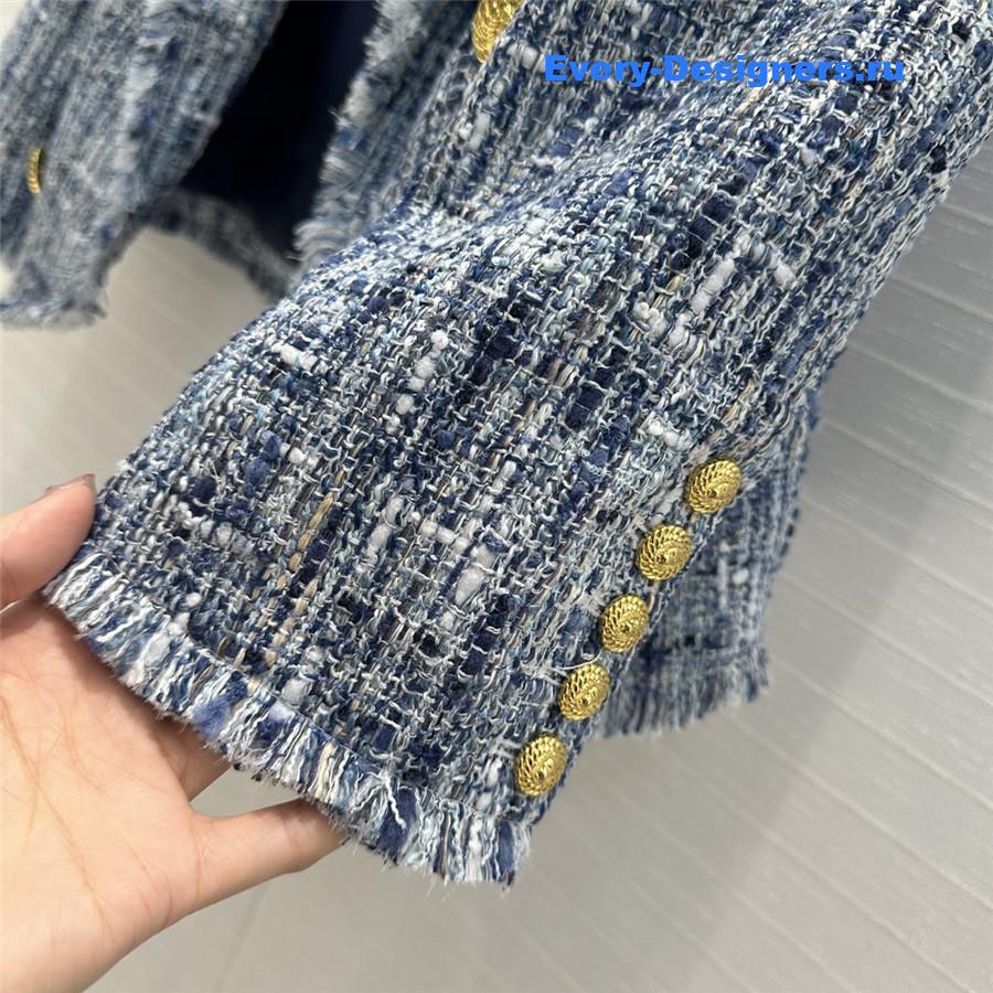 Balmain woven fur jacket