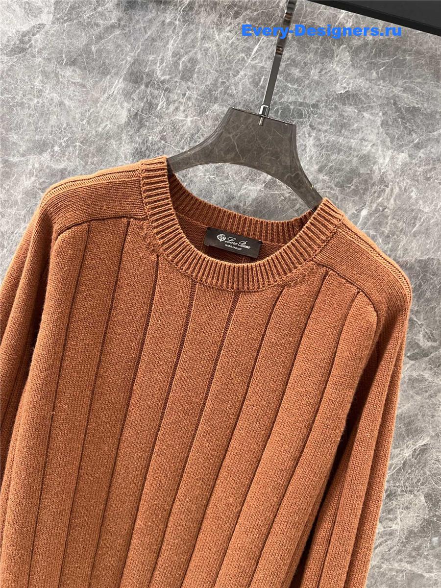 L0r0 P1ana cube stripe sweater coral orange