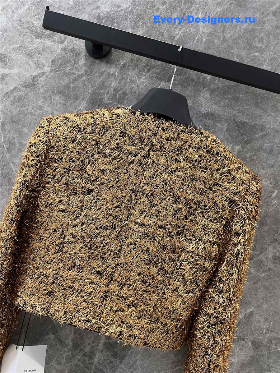 Balmain Gold Button Short Jacket