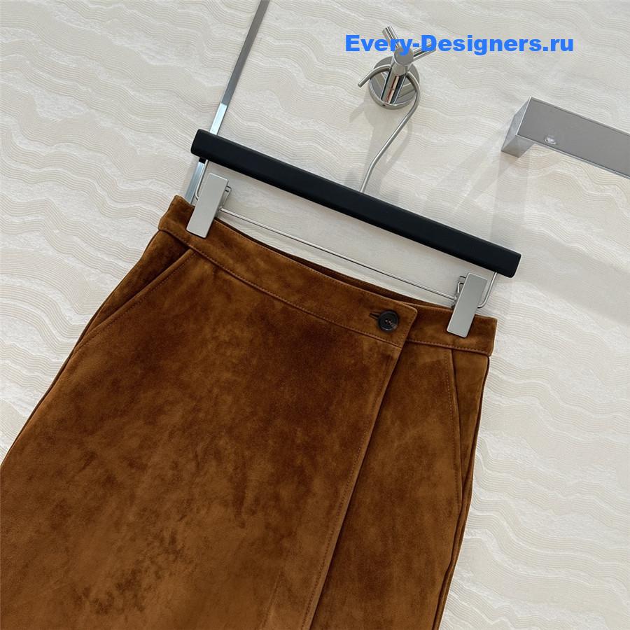 M1um1u suede midi skirt