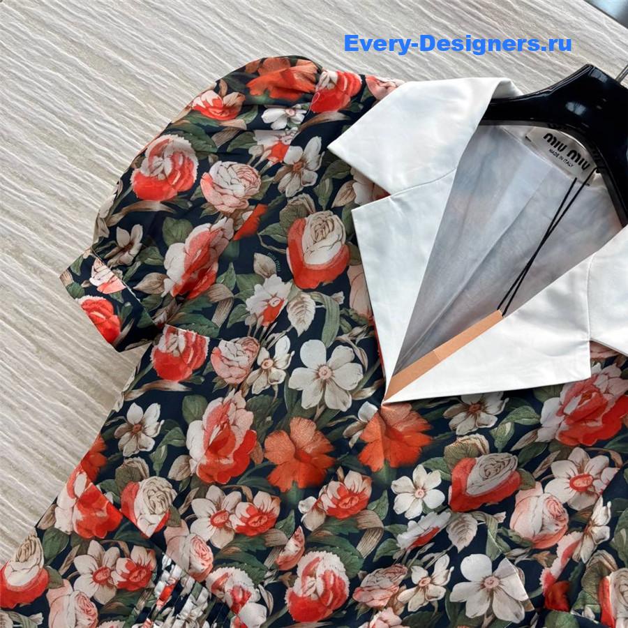 M1um1u lapel floral dress