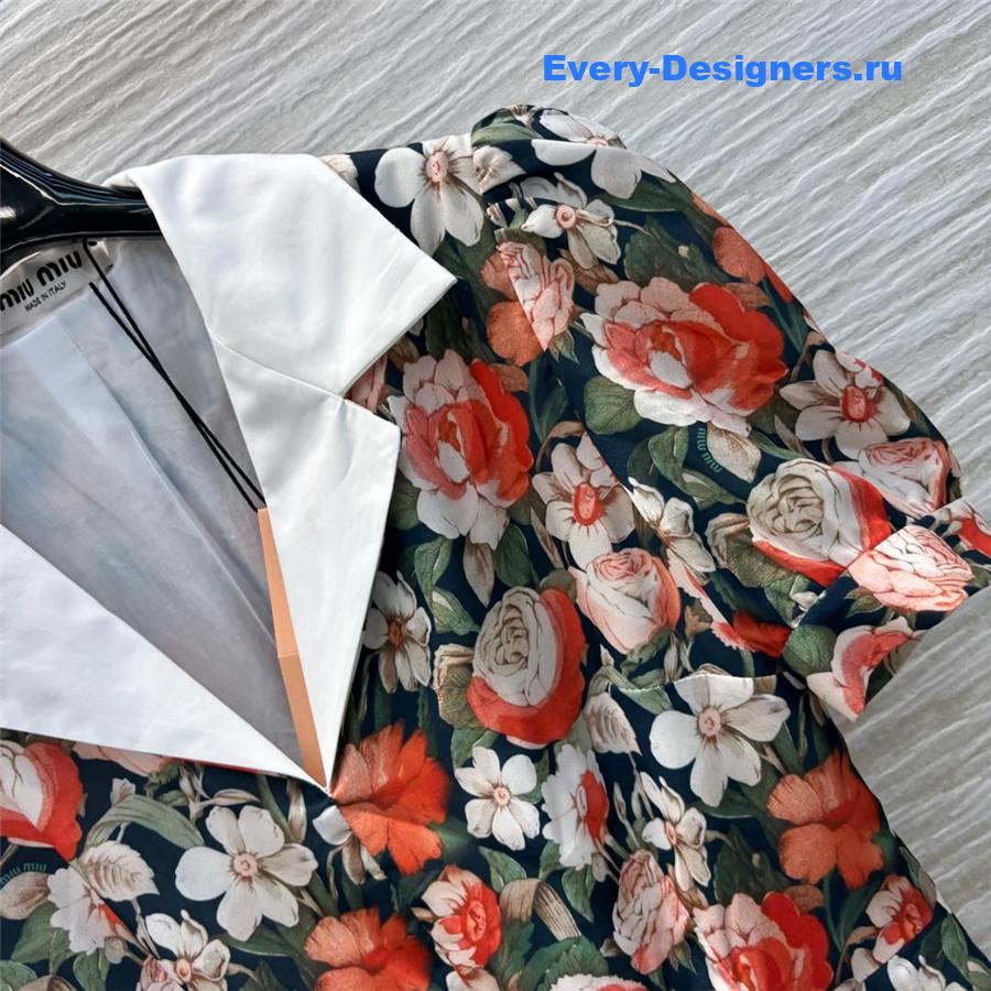 M1um1u lapel floral dress