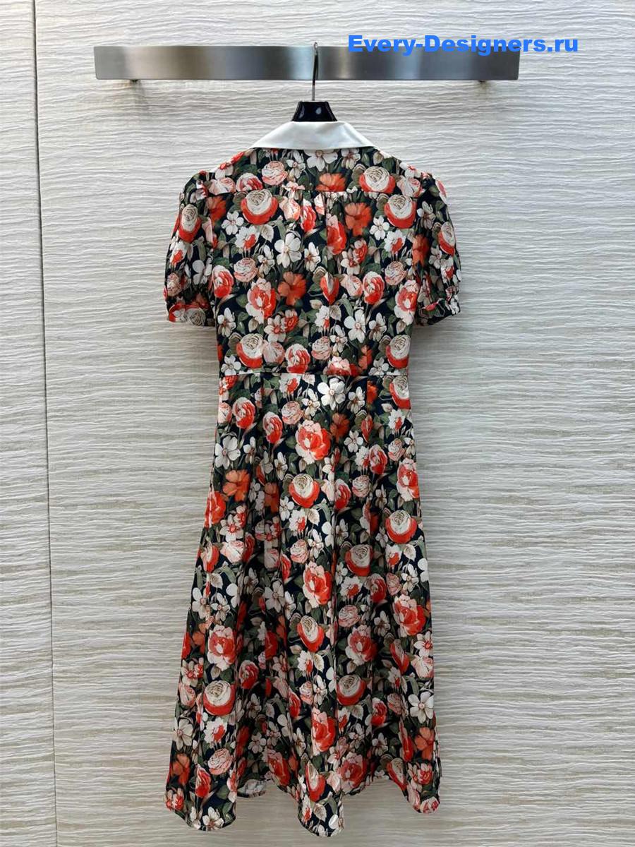 M1um1u lapel floral dress