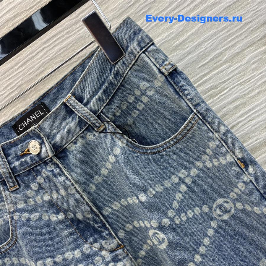 Ch**el logo straight jeans