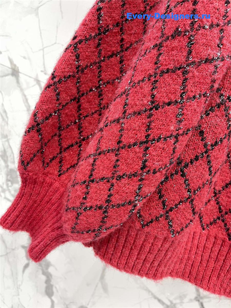 m1um1u D1am0nd sequin knitted cardigan