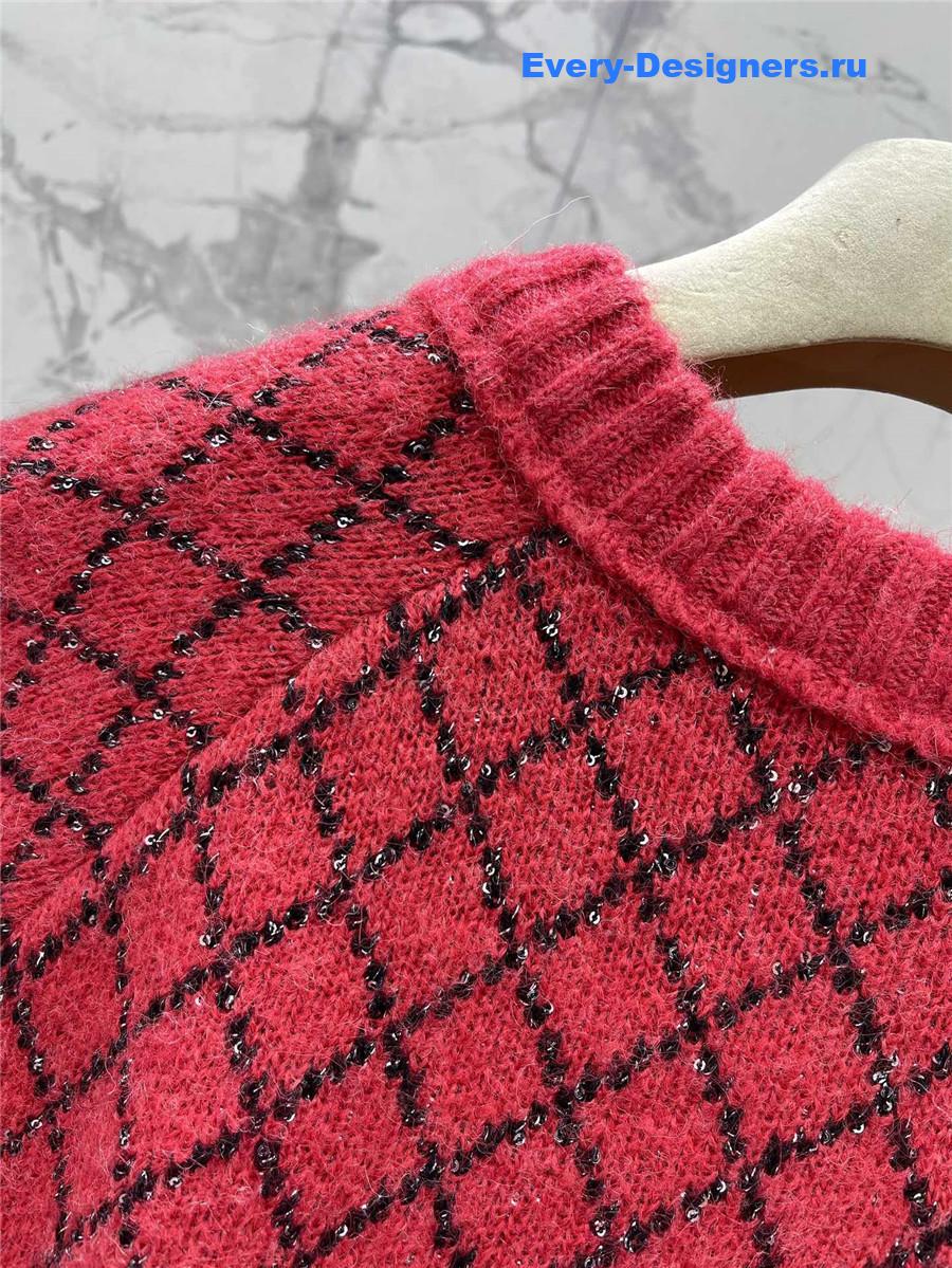 m1um1u D1am0nd sequin knitted cardigan