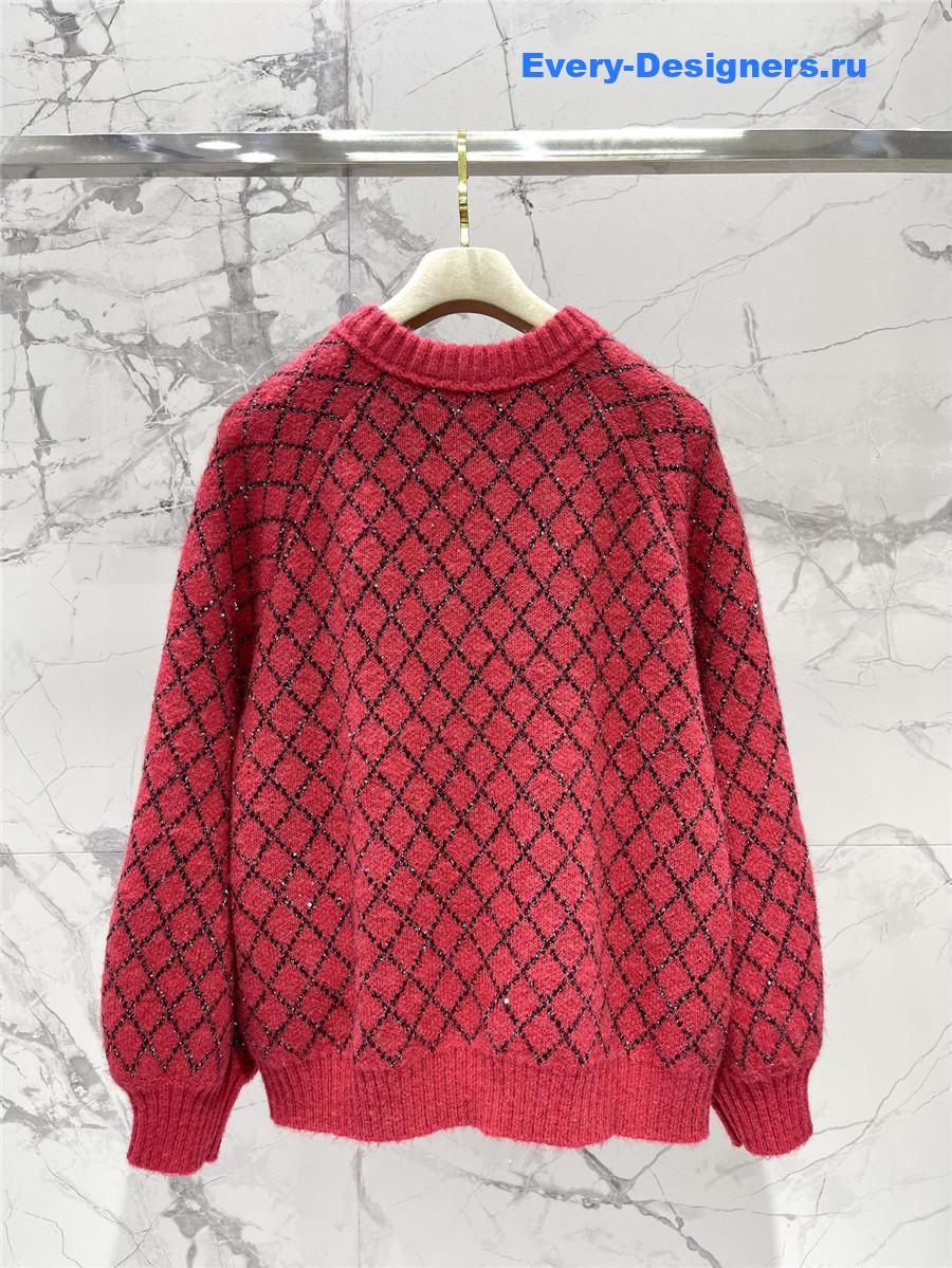 m1um1u D1am0nd sequin knitted cardigan