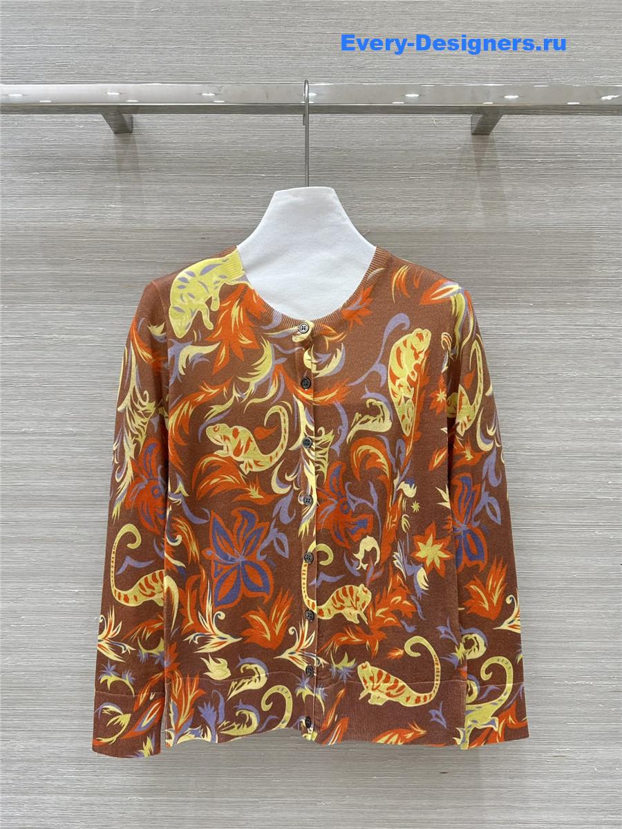 Versace printed knitted cardigan