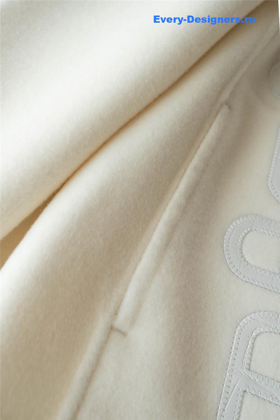 H**me5 embroidered mixed leather jacket beige