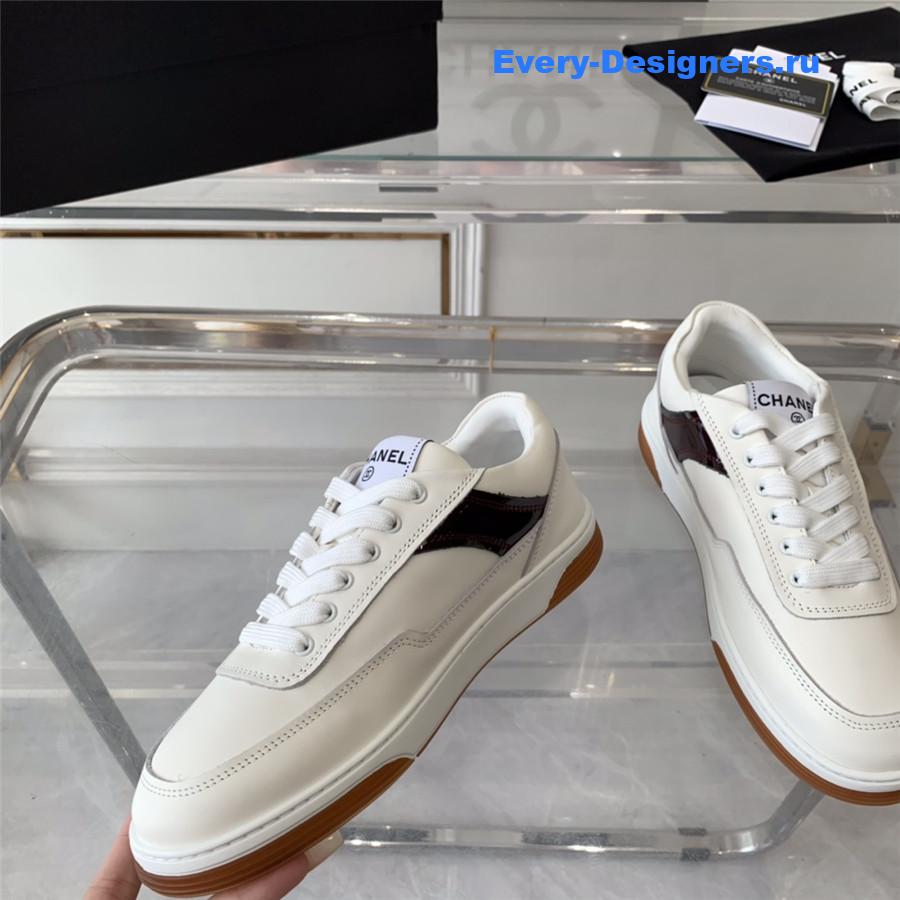 Ch**el white suede trainers sneakers
