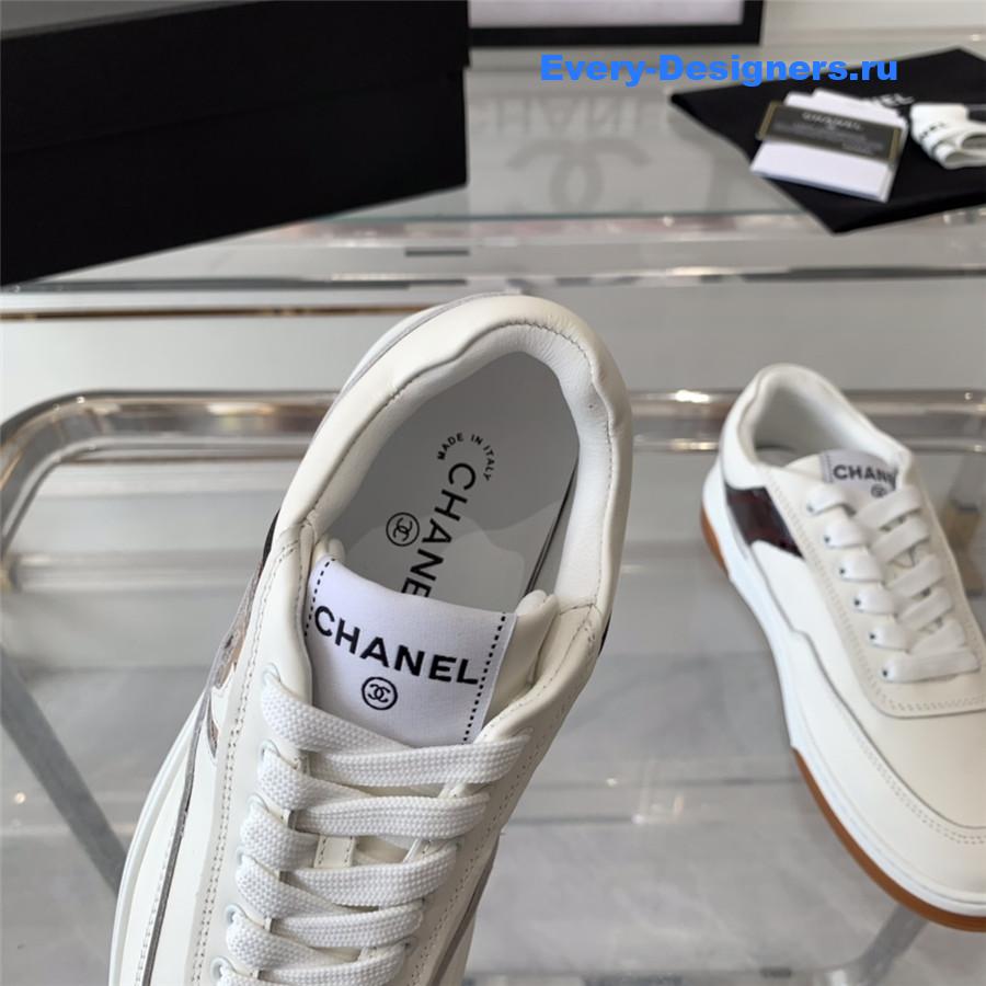 Ch**el white suede trainers sneakers