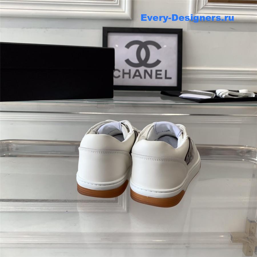 Ch**el white suede trainers sneakers
