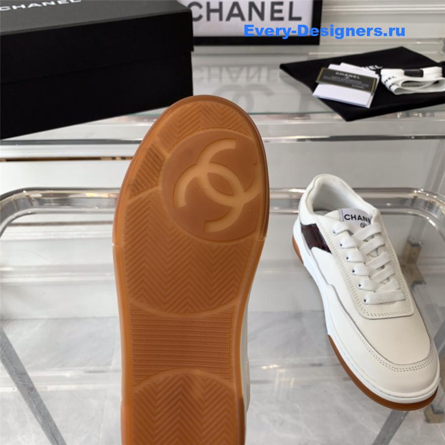 Ch**el white suede trainers sneakers