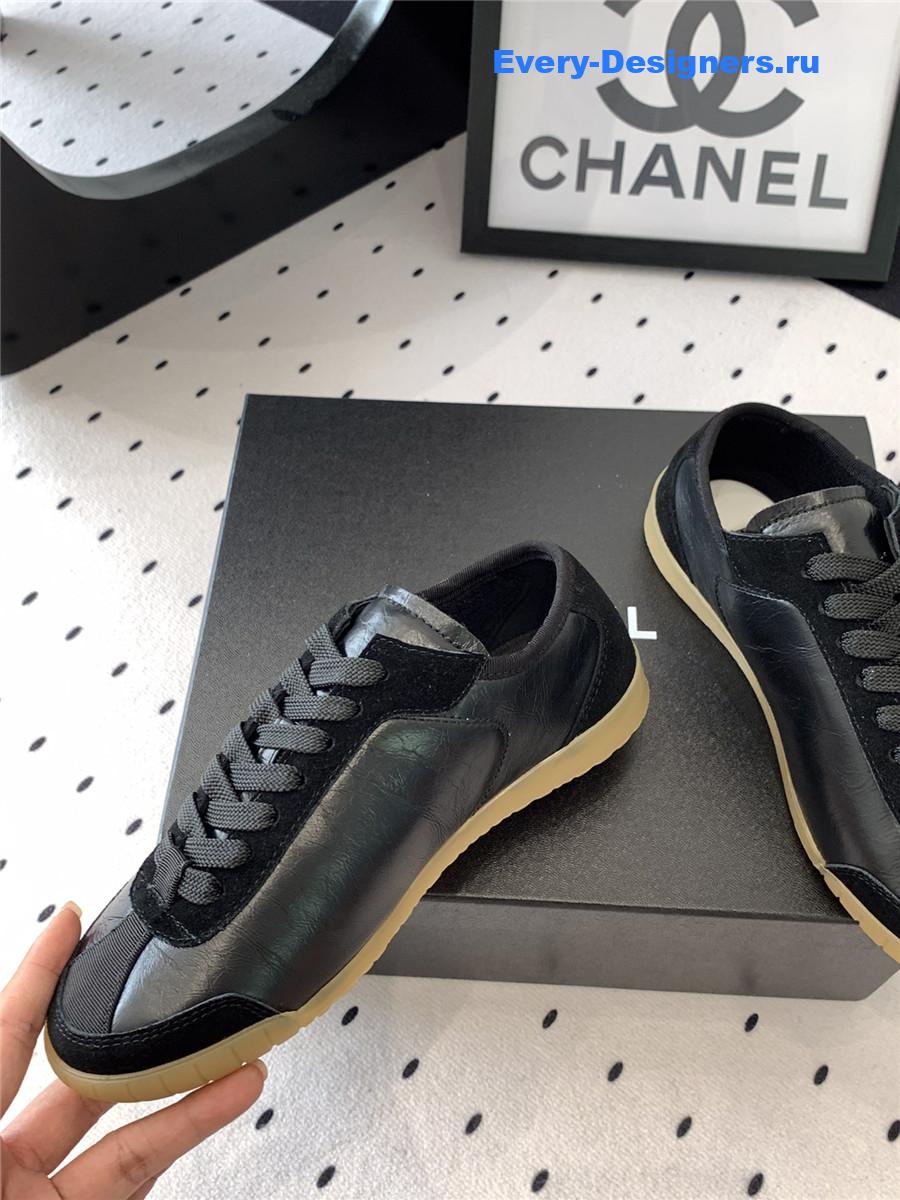 Ch**el black lace up trainers