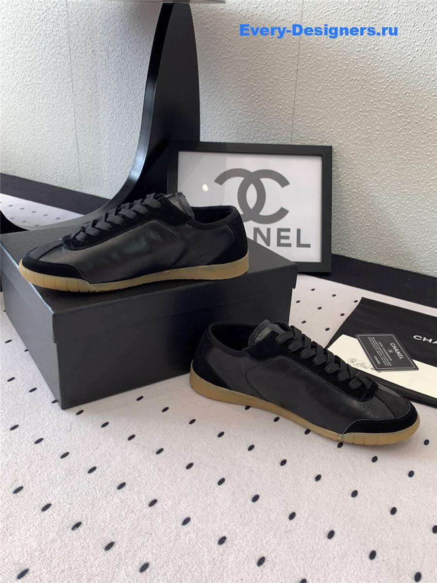 Ch**el black lace up trainers