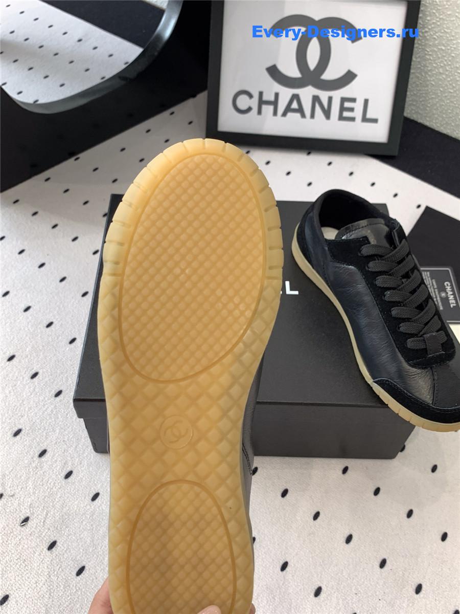 Ch**el black lace up trainers