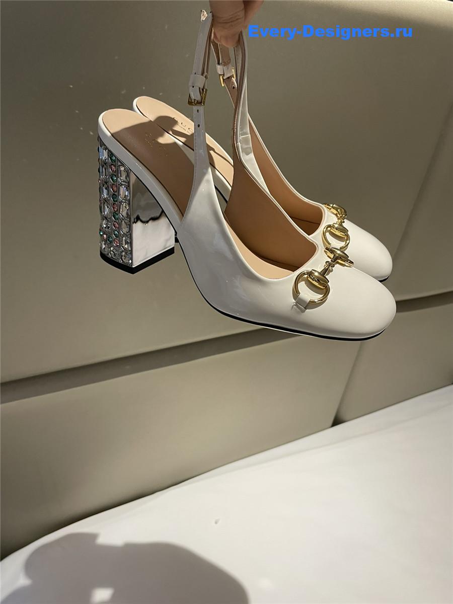 Gvc*1 horsebit leather slingback pumps