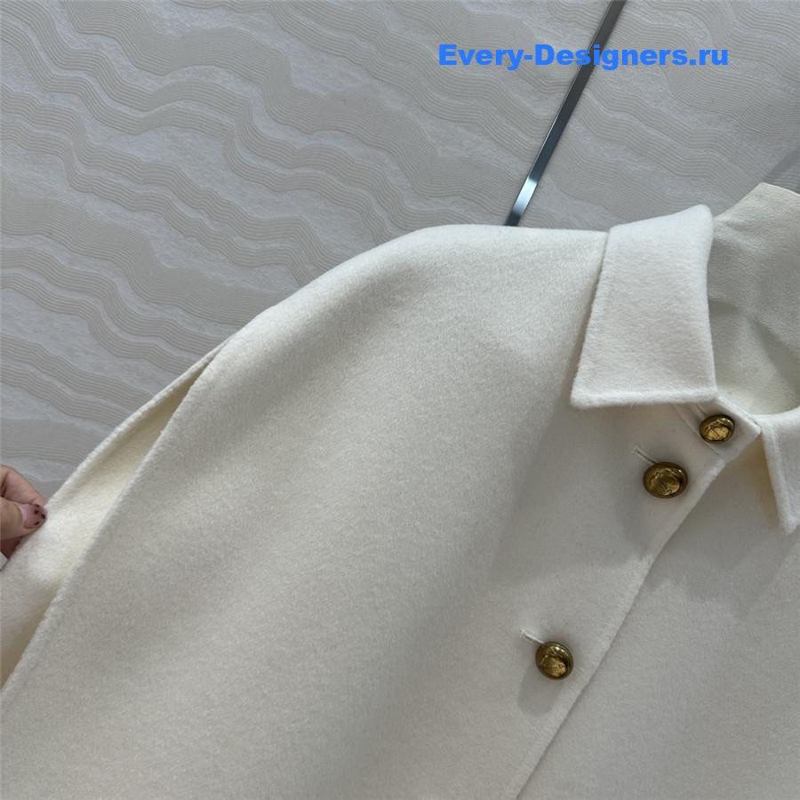 D10r women’s cashmere cape coat in white