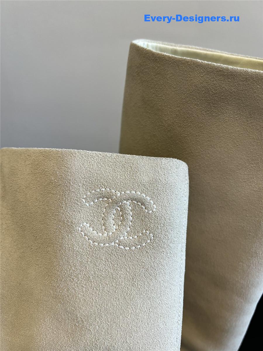 Ch**el flat suede knee-high boots