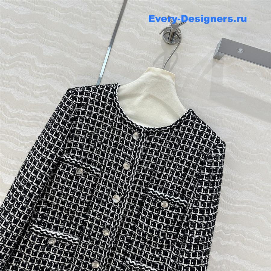 Ch**el coco check soft tweed jacket
