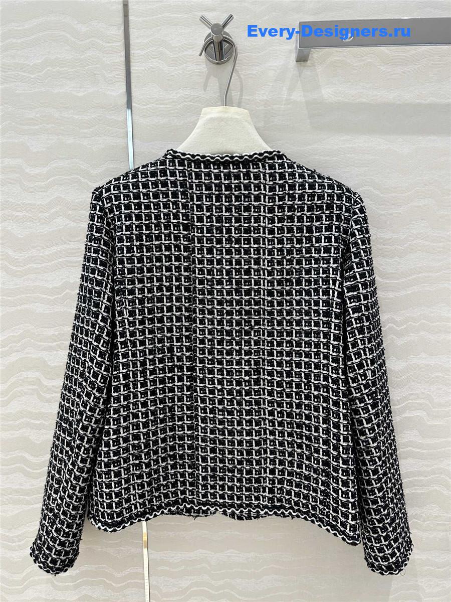 Ch**el coco check soft tweed jacket