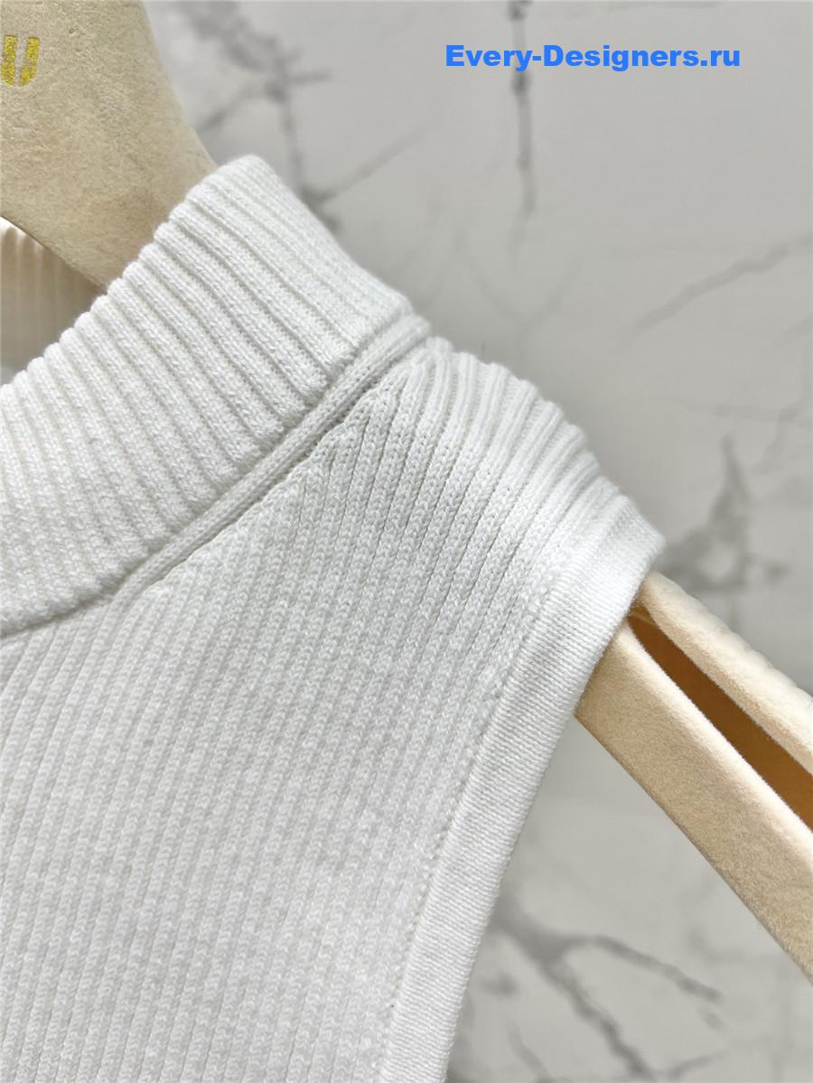 Miu Miu Sleeveless Embroidered Logo Vest