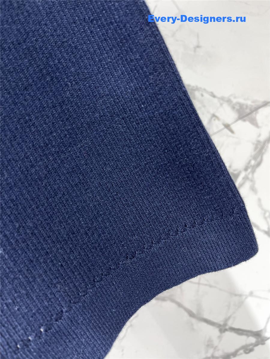 Miu Miu Blue Sleeveless Logo Knitted Vest