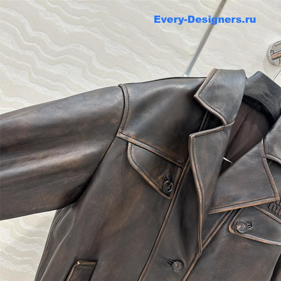 Miu Miu Women’s Lambskin Biker Coat